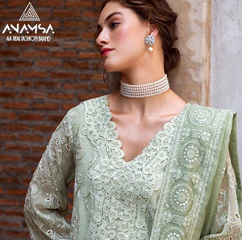 Anamsa 506 Jam Cotton Embroidery Pakistani Suit Wholesale Market In Surat